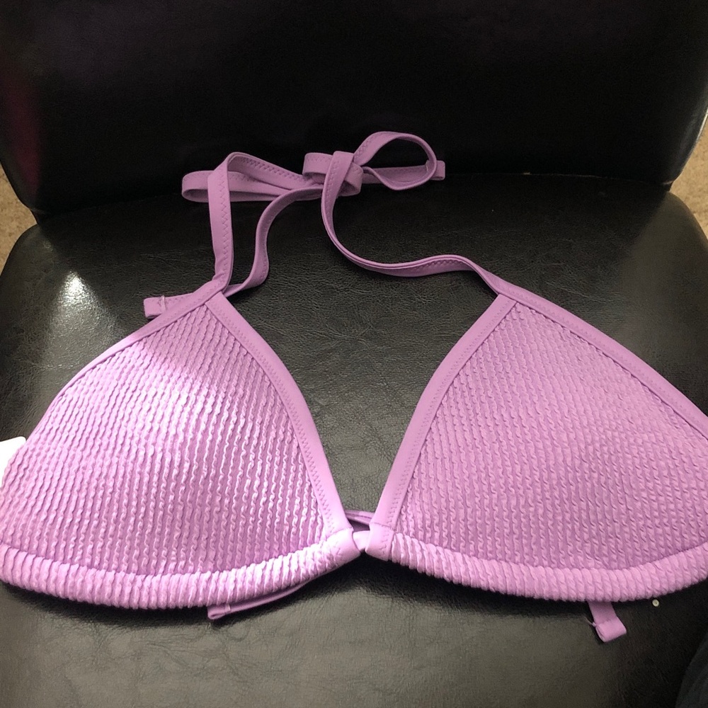 aerie Lavender Textured Triangle Bikini Top